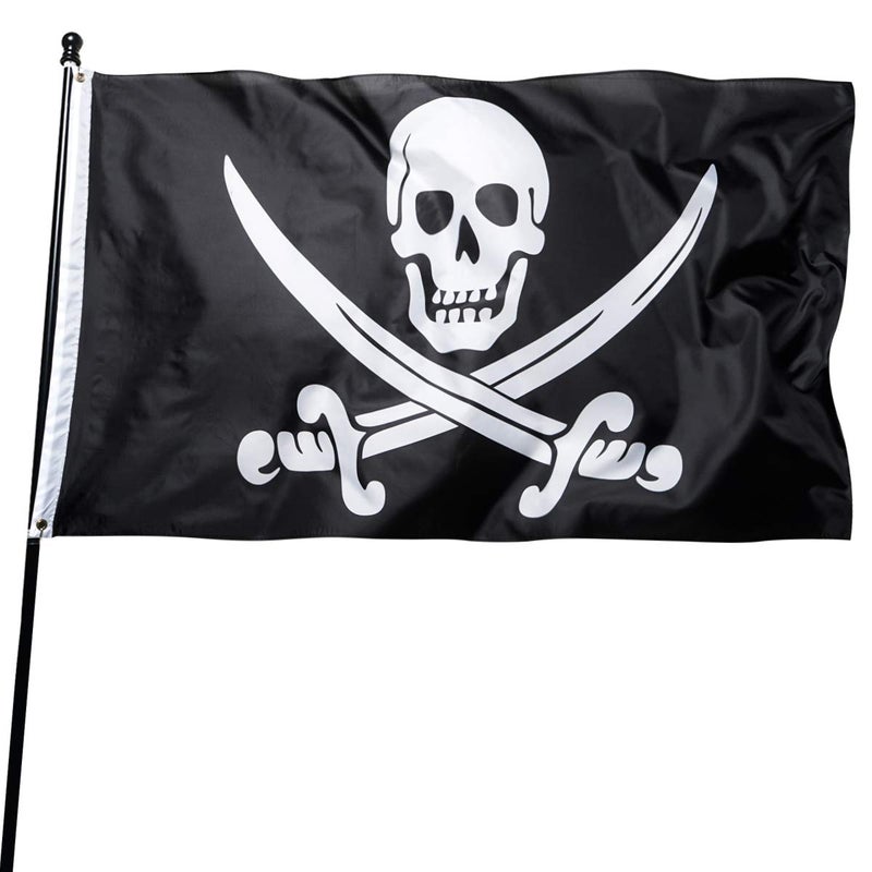 DANF FLAG DANF 1 Pack Pirate Jack Rackham Flag Knife Jolly Roger Skull and Crossbones3 by 5 FT Polyester Flag Banner - Image 1